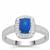 Ceruleite Ring with White Zircon in Sterling Silver 1.15cts