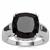 Black Spinel Ring with White Zircon in Sterling Silver 8.10cts