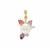 South Sea Cultured Pearl Pendant with Multi-Gemstone in Gold Plated Sterling Silver (11 MM)