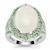 Luna Rising Rainbow Moonstone Ring with Tsavorite Garnet in Sterling Silver 12.25cts