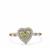 'The Csarite® Heart' 9K Gold Ring set with White Zircon ATGW 1ct