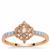 Natural Pink Diamonds Ring with White Diamonds in 9K Rose Gold 0.26ct