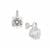 Portuguese Cut Natural Crystal Quartz & White Zircon Sterling Silver Earrings ATGW 8.15cts