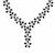 Black Spinel Necklace with White Topaz in Sterling Silver 19.30cts