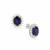 Madagascan Blue Sapphire Earrings with White Zircon in Sterling Silver 8.55cts