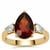 Madeira Citrine Ring with White Zircon in Gold Plated Sterling Silver 2.75cts