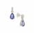 Tanzanite & White Zircon Sterling Silver Earrings
