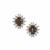 Burmese Grey Spinel Earrings with White Zircon in 9K Gold 1.35cts
