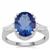 Colour Change Fluorite Ring with White Zircon in Sterling Silver 4.78cts