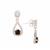 Black Spinel Earrings with White Zircon in Sterling Silver 0.35cts