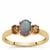 Crystal Opal on Ironstone Ring with Capricorn Zircon in 9K Gold 