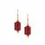 Strawberry Quartz Earrings in Gold Tone Sterling Silver 29cts