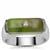 Nephrite Jade Ring with Café Diamond in Sterling Silver 4.30cts