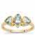 Santa Maria Aquamarine Ring in 9K Gold 1cts