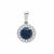 Afghanite Pendant with White Zircon in Sterling Silver 1.50cts