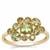 Mali Garnet Ring with Golden Ivory, Champagne Diamonds in 9K Gold 1.30cts