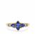 AA Tanzanite Ring with White Zircon in 9K Gold 1ct