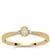 Natural Yellow Diamond Ring with White Diamonds in 9K Gold 0.21ct