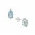 Sky Blue Topaz Earrings with Diamonds in Sterling Silver 1.90cts
