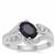 Madagascan Blue Sapphire Ring with White Zircon in Sterling Silver 1.75cts