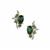 Indicolite Earrings with White Zircon in 9K Gold 1.40cts