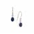 Blue Sapphire & Diamond Sterling Silver Earrings 