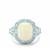 Ethiopian Opal, Swiss Blue Topaz Ring with White Zircon in Sterling Silver 4.30cts