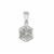 Senary Cut Prasiolite Pendant with White Zircon in Sterling Silver 3.60cts