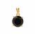 Black Spinel Pendant in Gold Plated Sterling Silver 4cts