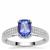 AAA Tanzanite Ring with Diamonds in Platinum 950 1.70cts