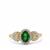 Tsavorite Garnet Ring with Diamonds in 14K Gold 1.14cts