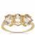 Champagne Danburite Ring with White Zircon in 9K Gold 2.25cts