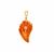 Lehrer Flame Cut Padparadscha Quartz Pendant with Diamonds in 9K Gold 8.70cts