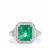 Zambian Emerald Ring with Diamonds in 18K White Gold 4.34cts