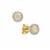 Ethiopian Opal Earrings with White Zircon in 9K Gold 0.55cts