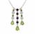Rajasthan Garnet Necklace with Multi Gemstones in Sterling Silver 6.45cts