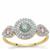 White Diamonds, Blue Lagoon Ring with Pink Sapphire in 9K Gold 0.70ct