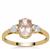 Idar Pink Morganite Ring with White Zircon in 9K Gold 1.45cts