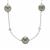 Tahitian Cultured Pearl Necklace with Multi-Colour Tourmaline in Sterling Silver (11MM)