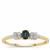 Australian Blue Sapphire Ring with White Zircon in 9K Gold 0.27ct