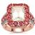 Cullinan Topaz Ring with Ruby in Rose Gold Plated Sterling Silver 8.70cts (F)