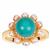 Turquoise, Kaori Cultured Pearl Ring with White Topaz in Gold Tone Sterling Silver