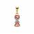 Lotus Tourmaline Pendant with White Zircon in 9K Gold 1.25cts
