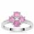 Ilakaka Hot Pink Sapphire Ring with White Zircon in Sterling Silver 1.60cts