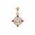 Hyalite, Pink Sapphire Pendant with White Zircon in 9K Gold 1.85cts