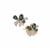 Australian Teal Sapphire Earrings with White Zircon in 9K Gold 1.50cts