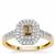 Cape Champagne Diamond Ring with White Diamond in 9K Gold 0.67ct