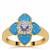 Tanzanite Ring with White Zircon in Gold Plated Sterling Silver 0.25ct