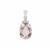 Pink Fluorite Pendant with White Zircon in Sterling Silver 11.70cts