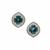 AAA Teal Kyanite Earrings with White Zircon in 9K Gold 2.55cts